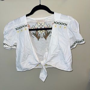 Urban Outfitters Embroidered Crop Top